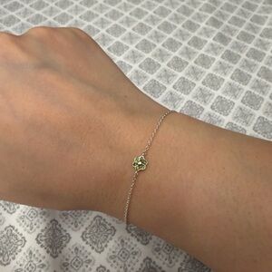 Tous Silver Bracelet with Green Gemstone